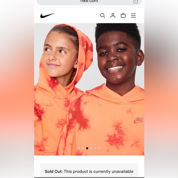 Orange tie-dye Nike sweatsuit. Size large (age 10-12). Like new condition. - Picture 2 of 8